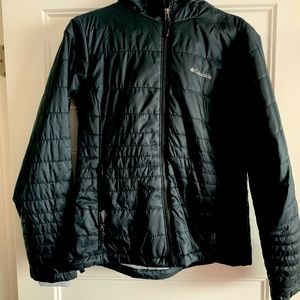 Like new, women’s medium- worn once Columbia jacket with hood